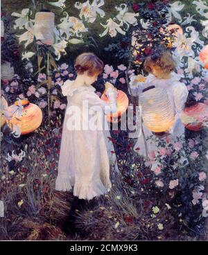 John Singer Sargent - Nelke Lilie Rose. Stockfoto