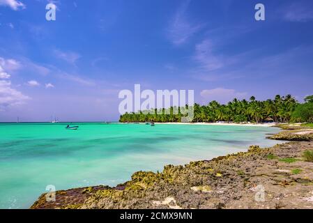 Getönte fantastische Landschaft karibische Küste Stockfoto