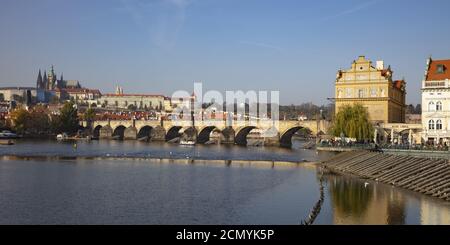 Bedrich Smetana Museum, Karlsbrücke und Burgberg, Prag Stockfoto