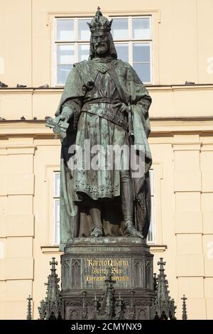 Denkmal von Kaiser Karl IV., Prag Stockfoto