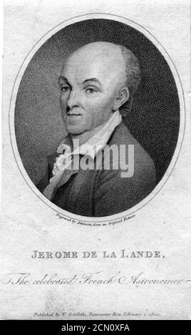 Joseph Jérôme Lefrançois de Lalande. Stockfoto