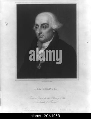 Joseph Louis Lagrange, 1736-1813, Kopf und Schultern im Porträt Stockfoto