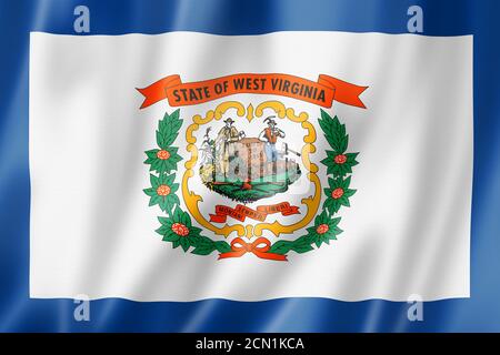 Flagge von West Virginia, USA Stockfoto