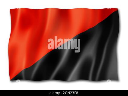 Anarchie Flagge isoliert auf weiß Stockfoto