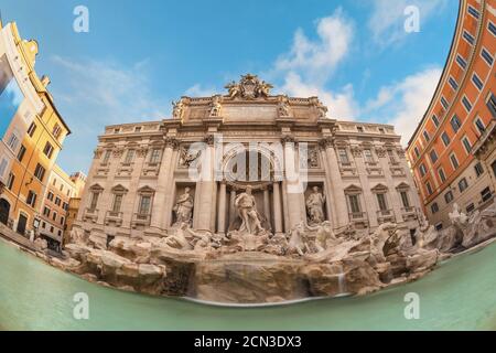 Rom Italien, die Skyline der Stadt am Trevi-Brunnen leer niemand Stockfoto