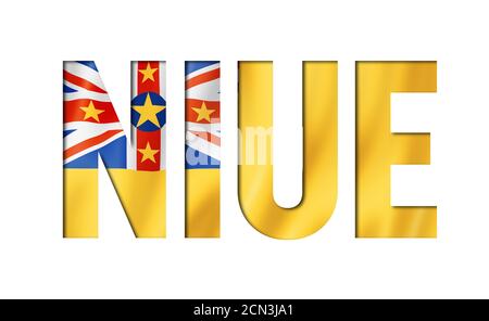 Schriftart für Niue-Flag-Text Stockfoto