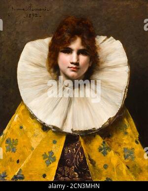 Juana Romani Junges Mädchen mit einem zerzauste Kragen 1892. Stockfoto