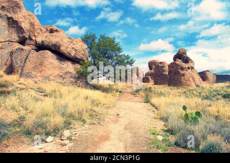 Durch Erosion geschaffene, geformte Felsen, um die Stadt der Felsen zu erschaffen New Mexico Stockfoto