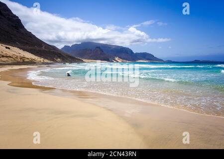 Baia das Gatas Strand auf Sao Vicente Insel, Kap Verde Stockfoto