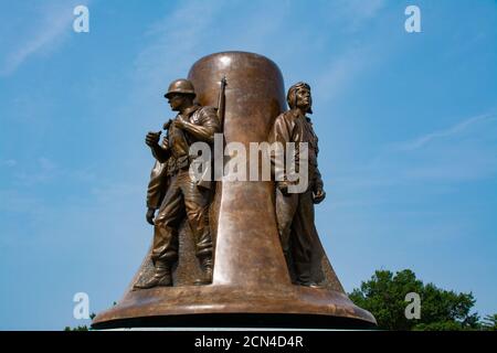 Springfield, Illinois / USA - 16. September 2020 das Illinois Korean war Memorial an einem schönen Septembertag. Stockfoto