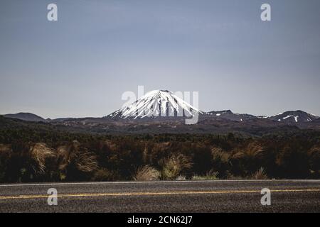 Mount Ngauruhoe, ein aktiver Vulkan in Neuseeland Stockfoto