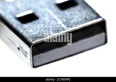 nahaufnahme der usb-Flash-Karte auf weißem Hintergrund Stockfoto