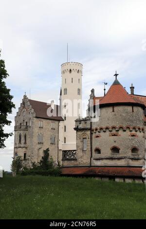 Schloss Lichtenstein auf der Schwäbischen Alb, Lichtenstein-Honau Stockfoto