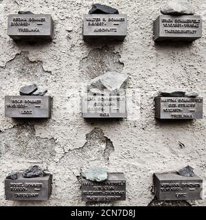 Gedenktafeln für Frankfurter Juden, jüdischer Friedhof Battonnstraße, Frankfurt, Deutschland, Europa Stockfoto