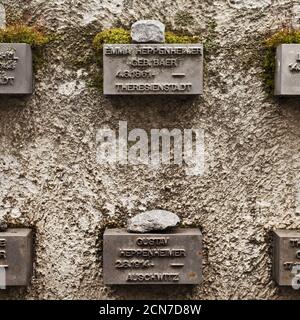 Gedenktafeln für Frankfurter Juden, jüdischer Friedhof Battonnstraße, Frankfurt, Deutschland, Europa Stockfoto