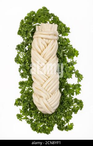Käse Und Grün Stockfoto