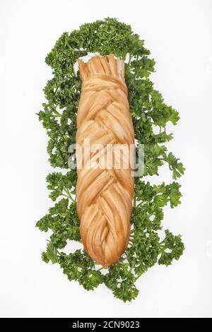 Käse Und Grün Stockfoto