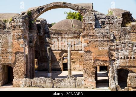 Alte Ruinen in Hadrians Villa in Italien Stockfoto