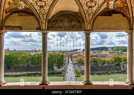 Skyline der Stadt und Tiber, Rom, Latium, Italien Stockfoto