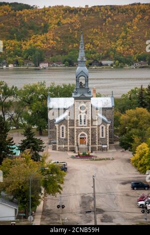 Sacred Heart Church in Lebret, Saskatchewan, Kanada. Stockfoto