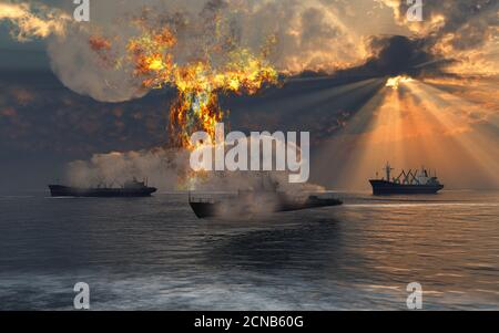 Atombombentest Im Pazifischen Ozean Stockfoto