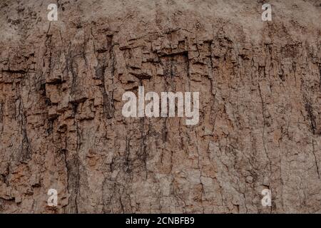Wand Klippe der braunen Lehm Stockfoto