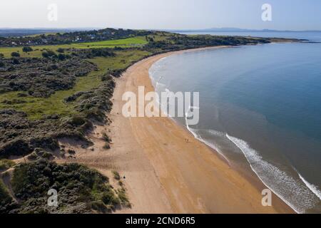 Luftaufnahme der Gullane Bay, East Lothian, Schottland. Stockfoto