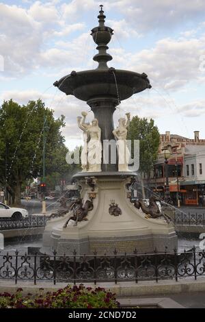 Alexandra Fountain, klassisches Wahrzeichen in Bendigo, Victoria, Australien Stockfoto