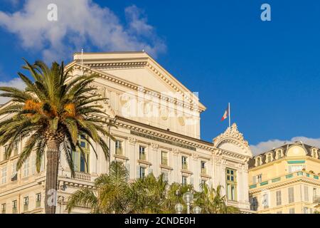 Fassade des Opernhauses an der Promenade des Anglais, Nizza, Alpes Maritimes, Cote d'Azur, Französische Riviera, Provence, Frankreich, Europa Stockfoto