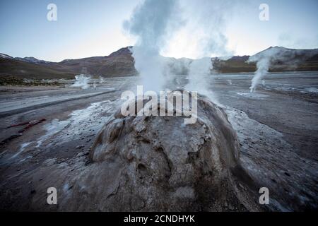 Geysire del Tatio (El Tatio), das drittgrößte Geysir-Feld der Welt, Anden Central Volcanic Zone, Antofagasta Region, Chile Stockfoto