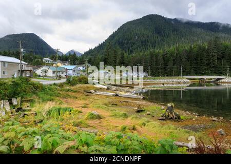 Klemtu, First Nations Kitasoo Xai Xais Gemeinschaft, Swindle Island, Great Bear Rainforest, British Columbia, Kanada Stockfoto