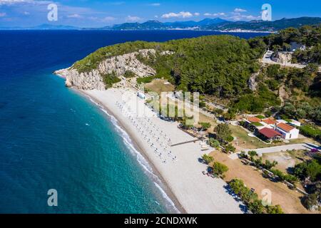 Luftaufnahme von Tsambou Beach, Samos, Griechische Inseln, Griechenland, Europa Stockfoto