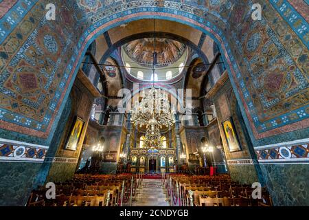 Innenraum der Hagia Sophia Kirche, UNESCO Weltkulturerbe, Thessaloniki, Griechenland, Europa Stockfoto