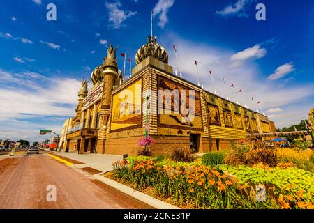 Blick auf das Äußere des Corn Palace, Mitchell, South Dakota, USA Stockfoto