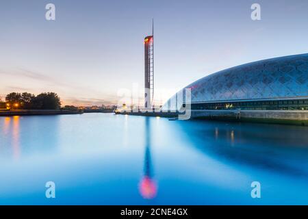 Glasgow Tower, Science Center, Glasgow, Schottland, Großbritannien, Europa Stockfoto