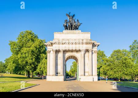 Wellington Arch im Hyde Park Corner, London, England, Großbritannien, Europa Stockfoto