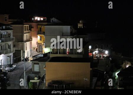 Castelmola - Scorcio del borgo di notte Stockfoto