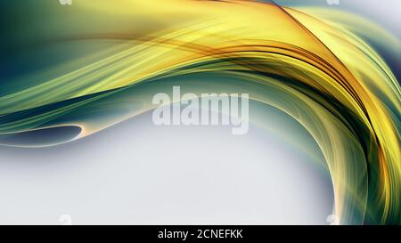 Grüne und gelbe glatte Linien Stockfoto