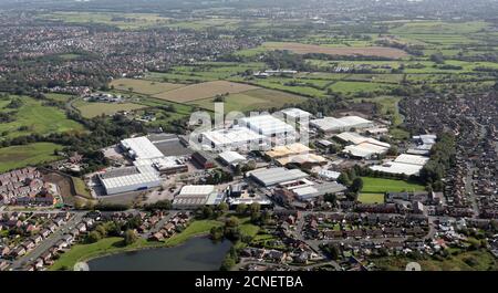 Luftaufnahme des Hindley Industrial Estate, in der Nähe von Wigan, Lancashire Stockfoto