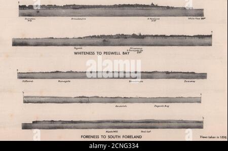 Foreness South Foreland Weiße Pegwell Bay Kent Küstenprofil. ADMIRALTY 1943 Stockfoto