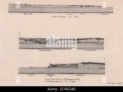 Dover nach St. Margarets Bay Küstenprofil. South Foreland. Kent. ADMIRALTY 1943 Stockfoto