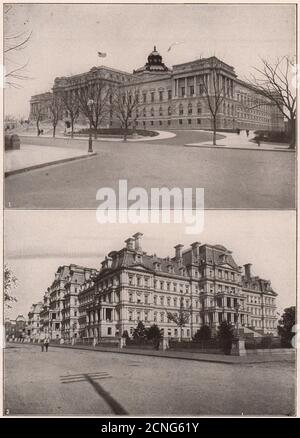 Washington DC: Kongressbibliothek. State, war & Navy Building 1903 Druck Stockfoto