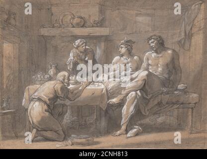 Jupiter und Merkur im Haus von Baucis und Philemon, 18. Jahrhundert. Stockfoto