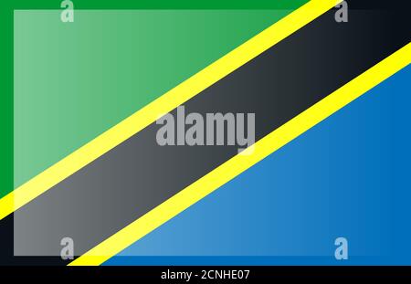 Flagge der Vereinigten Republik Tansania in den offiziellen Farben und Proportionen Stock Vektor