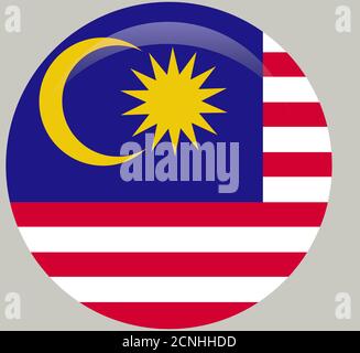 Ursprüngliche und einfache Malaysia Flagge isoliert in den offiziellen Farben und Anteil CorrectlyThe Malaysia ist Mitglied der ASEAN-Wirtschaftsgemeinschaft Stock Vektor