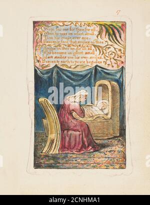 Lieder der Unschuld und der Erfahrung: Cradle Song (zweite Platte): Weinte für mich für dich für alle, ca. 1825. Stockfoto