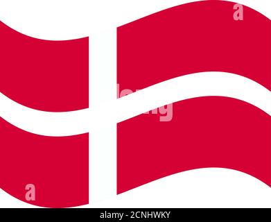 Nationale Flagge Dänemarks mit den richtigen Proportionen und Farbgebung Stock Vektor