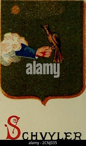 . Amerika heraldica : eine Sammlung von Wappen, Wappen und Mottos von prominenten amerikanischen Familien in diesem Land vor 1800 angesiedelt. Stockfoto
