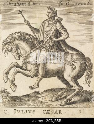 C. Julius Caesar aus zwölf Caesaren auf dem Pferderack1565-1587. Stockfoto