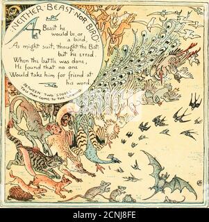 . Der eigene Aesop des Babys: Die Fabeln verdichtet in Reim mit tragbaren Moral bildhaft von Walter Crane. Von Edmund Evans in Farben graviert und gedruckt. J^^g/^^^/S&gt;^^^1g^&gt;SN^^^^. Stockfoto